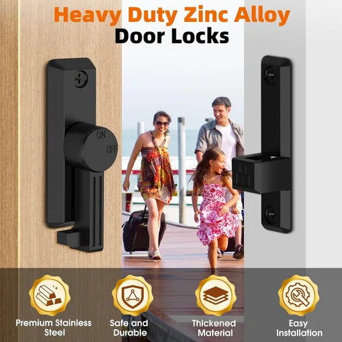 Miniatura 2 de Pestillo para puerta de granero, cierre de 90/180 grados, protege la privacidad – Pestillos deslizantes de zinc, herrajes de seguridad para puertas