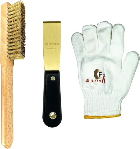 Miniatura 18 de WEDO Cuchillo de masilla de latón de 1-1/4 pulgadas, raspador de pintura, cuchillo de espiga, raspador de papel tapiz, herramienta de pintores