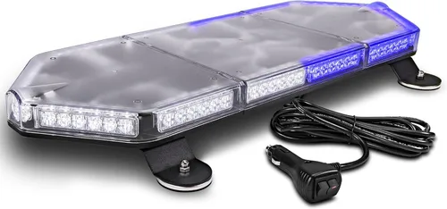 Miniatura 36 de NanoFlare NFMB56 Mini Barra de Luz Estroboscópica LED Roja Blanca de 17" 12V 56W [Clase SAE 1] [Imán/Montaje Permanente] Barra de Luz de Baliza