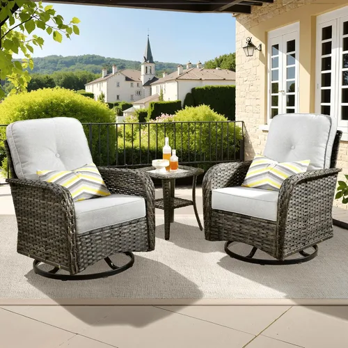 Miniatura 48 de ovios Juego de 2 piezas de muebles para patio, sillas de mimbre para exteriores de 2, sillas de ratán de respaldo alto para todo tipo de clima de 2