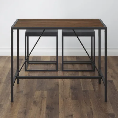 Miniatura 3 de Mesa de comedor de metal de nogal interior con metal e
