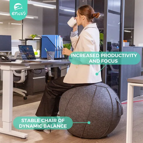 Miniatura 2 de Silla de bola Lite, pelota de yoga con funda para escritorio de oficina en casa, pelota de estabilidad y asiento de bola de equilibrio para aliviar