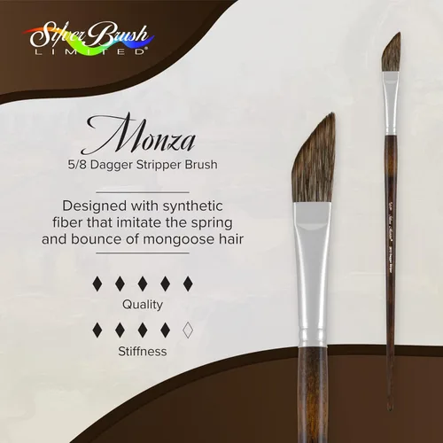 Miniatura 2 de Silver Brush Limited 2612-5/8 Monza Dagger Striper - Pincel para óleo, acrílico y pinturas de cuerpo pesado, tamaño 5/8 pulgadas, mango largo