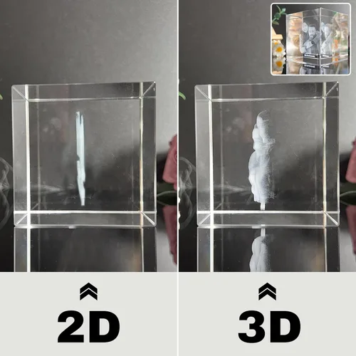 Miniatura 4 de Rombo personalizado con foto de cristal – Grabado 2D/3D opcional, regalos de cristal personalizados con tu propia foto, día de San Valentín