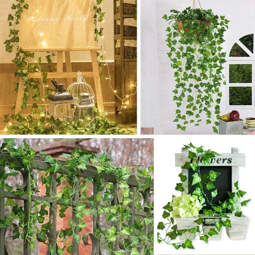 Miniatura 9 de CQURE Paquete de 12 Guirnaldas de Hiedra Artificial de 84 Pies, Enredaderas Falsas Resistentes a los Rayos UV, Hojas de Vegetación, Plantas Falsas