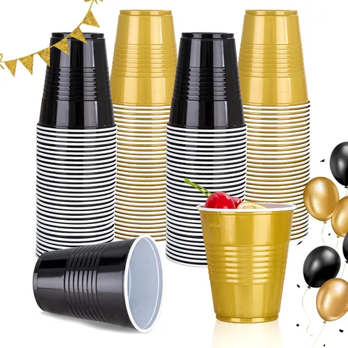 Miniatura 15 de WELLIFE 200 tazas plateadas, vasos de plástico transparente de 9 onzas, copas de vino de plástico desechables, copas de cóctel para fiestas y bodas