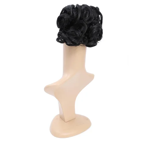 Miniatura 5 de SWACC Extensiones de Cabello Corto y Rizado Desordenado con Moño, Postizos de Cabello, Peines de Pelo de Estiramiento Fácil, Clips de Cola de Off