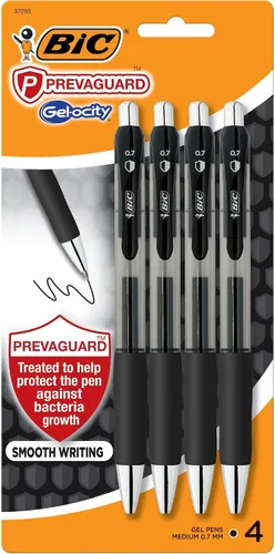 BIC PrevaGuard Gel ocity - Bolígrafo de gel con protección integrada para suprimir el crecimiento de bacterias en el bolígrafo, punta media (0.028