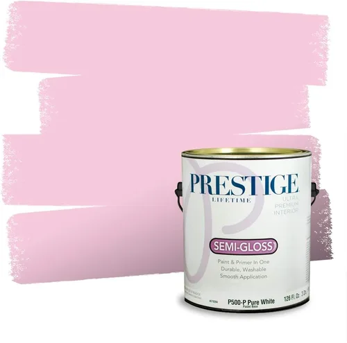 Miniatura 610 de Prestige Paints Pintura exterior e imprimación en uno, 1 galón, plano, coincidencia comparable de Valspar* Amber Rose*