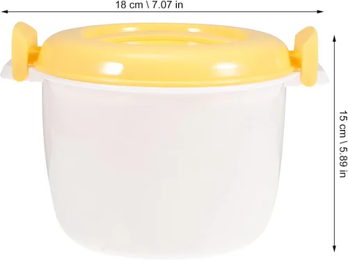 Miniatura 3 de Contenedor de comida para microondas Microondas Arrocera Contenedor de alimentos: 1L Cocina de pasta Horno Olla de arroz Vaporizador Microondas