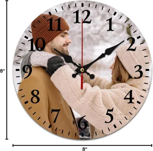 Miniatura 7 de Reloj de pared personalizado, reloj de pared personalizado con imagen de texto fotográfico, para el hogar, oficina, decoración escolar, cumpleaños