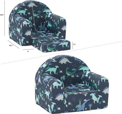 Miniatura 3 de Ulax furniture Sofá para niños, sofá 2 en 1 abatible, sillón para bebé (dinosaurio marino)