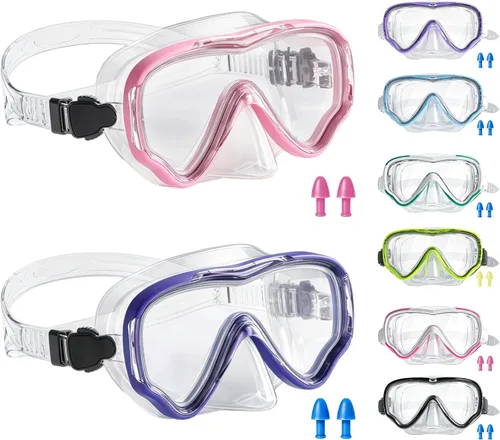 Miniatura 10 de Gafas de natación para niños con cubierta para la nariz, máscara de buceo de esnórquel, antivaho, anti-UV, equipo de esnórquel, gafas de natación