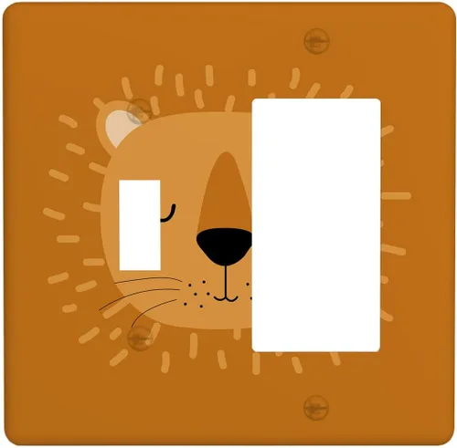Miniatura 63 de Cubierta de interruptor de luz dúplex de elefante de dibujos animados de 1 banda, cubiertas de enchufe, placa frontal decorativa para receptáculo
