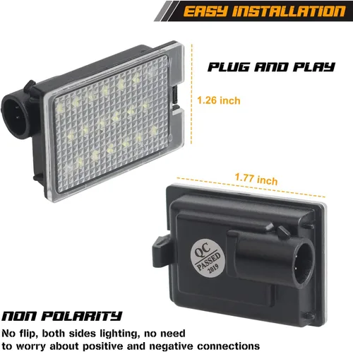 Miniatura 5 de Juego de 2 lámparas LED para matrícula compatibles con Dodge Durango 2014-2020, camioneta Pickup, luz blanca de 6000K