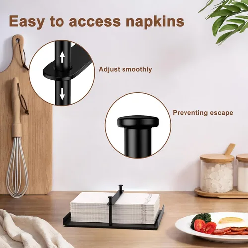 Miniatura 2 de Servilletero plano para mesa, dispensador de servilletas de cocina, bandeja para toallas de invitados, bandeja rectangular para comedor, facturas