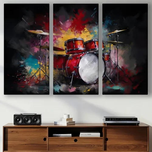Miniatura 49 de LuxeWood Arte de Pared Musical en Lienzo - Impresiones Temáticas Musicales Medianas y Grandes para Sala de Estar, Oficina, Estudio, Airbnb