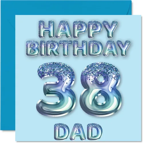 Miniatura 198 de Stuff4 Tarjeta de primer cumpleaños para niños, globo de fiesta con purpurina azul, tarjetas de feliz cumpleaños para niño de 1 año, nieto, hijo, 57