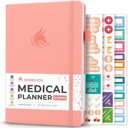 Miniatura 8 de Clever Fox - Planificador médico compacto A5 de 12 meses – Cuaderno médico, diario de salud, diario de bienestar para el seguimiento de la salud
