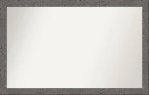 Miniatura 258 de Amanti Art Espejo de baño gris para sobre el fregadero, 31 x 48 pulgadas, espejo de tocador rectangular estrecho de color gris, marco de madera