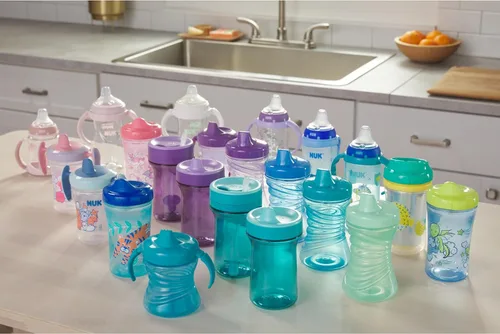 Miniatura 6 de NUK Taza para aprender, 10 onzas, paquete de 2, 8 meses en adelante, sin BPA, a prueba de derrames