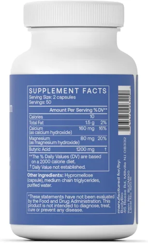 Miniatura 2 de BodyBio Butirato - Postbiótico para la Salud Intestinal, Apoyo Digestivo, Alivio de Hinchazón, Gases y Estreñimiento, Reparación de Intestino