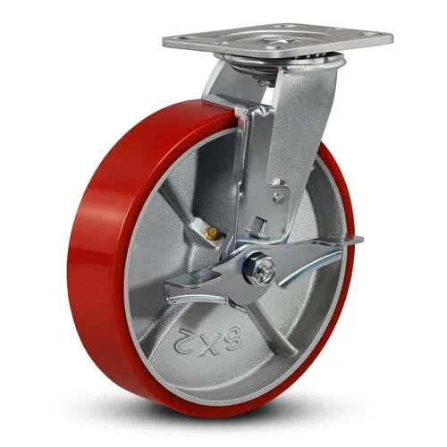 Miniatura 82 de Ruedas industriales de 4 x 2 pulgadas, ruedas resistentes, ruedas de poliuretano, capacidad de hasta 3200 libras. Uso para camión de plataforma