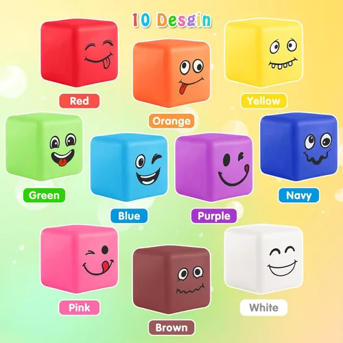 Miniatura 3 de Pelotas antiestrés para niños: mini bola de estrés con cara sonriente, paquete de 24, juguetes elásticos para aliviar la ansiedad y el estrés