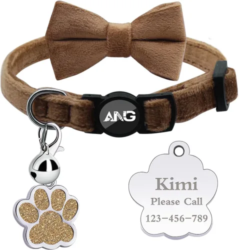 Miniatura 21 de Collares de gato personalizados con etiqueta de identificación, corbata de campana, collares de gatito personalizados de liberación rápida