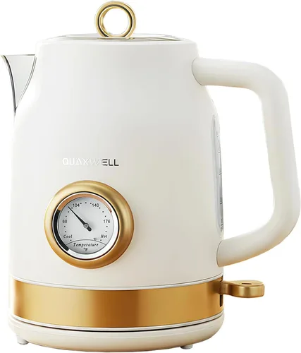 Miniatura 8 de Hervidor eléctrico retro de 1.7L, hervidor de té de acero inoxidable 304 con medidor de temperatura, hervidor de agua de ebullición rápida de 1500W