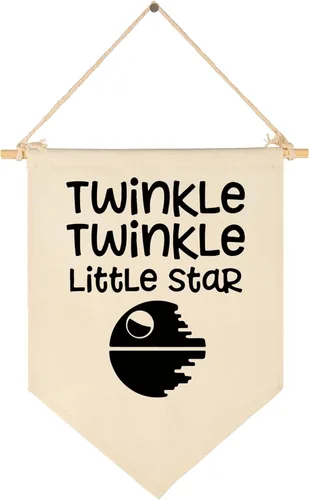 Twinkle Twinkle Little Star - Bandera colgante de lona para pared, regalo para bebé, niños, guardería, habitación de niños, sala de juegos, pancarta