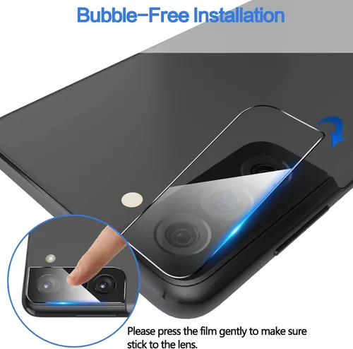 Miniatura 4 de YWXTW Paquete de 3 protectores de lente de cámara para Samsung Galaxy S22 / S22 Plus, vidrio templado 9H, antiarañazos, ultra fino Transparente