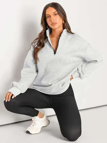 Miniatura 4 de Trendy Queen Womens Oversized Sweatshirts Hoodies Half Zip Pullover Fall Fashion Outfits 2024 Y2k Clothes