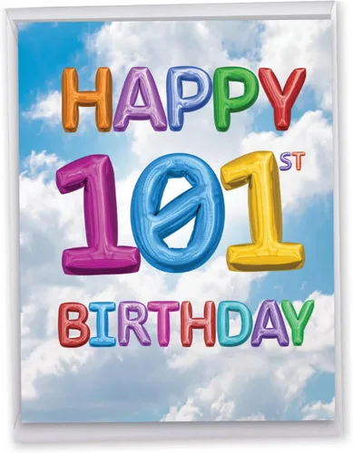 Miniatura 11 de NobleWorks Divertida tarjeta de cumpleaños 101 extra grande 101º hito tarjeta de felicitación de cumpleaños de 8.5 x 11 pulgadas con sobre