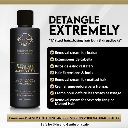 Miniatura 7 de KizaiaCare Ultimate Matted Hair Detangler: solución desenredante sin dolor para cabello enredado, anudado, enmarañado o rasta. Adultos y niños