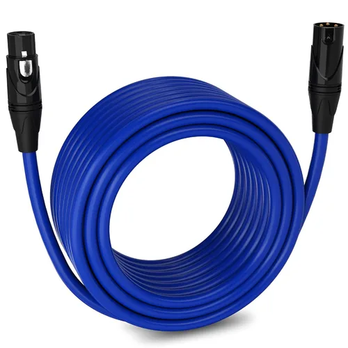 Miniatura 67 de LyxPro Cable de micrófono XLR hembra a macho de ángulo recto de 3 pines de 1.5 pies para altavoces amplificados, interfaz de audio, rendimiento