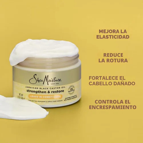 Miniatura 4 de SheaMoisture Aceite de Ricino Negro Jamaiquino, Acondicionador Fortalecedor y Restaurador Sin Enjuague, 11.5 fl oz (340 ml)