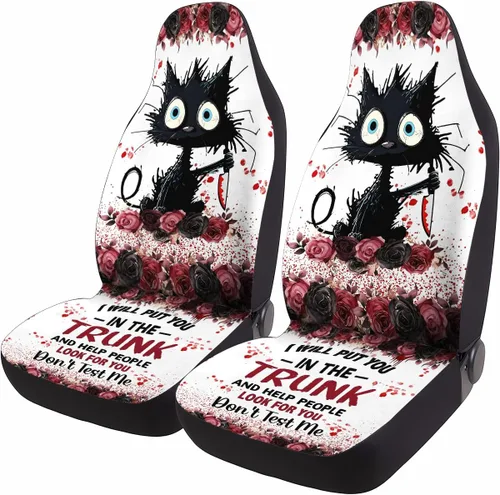 Miniatura 11 de GENANY Horror Nightmare Skellington - 2 fundas de asiento delantero para automóvil, camión, SUV, regalos de Navidad, funda de asiento de cubo