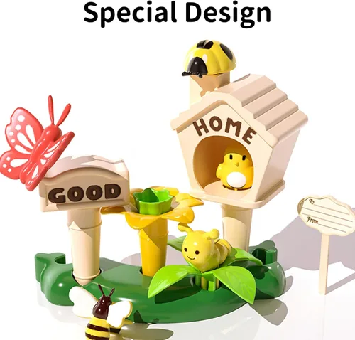 Miniatura 4 de TEMI - Juguetes para bebés, regalos de cumpleaños para niñas y niños de 3, 4, 5, 6, 7 años, 91 piezas de juguete de construcción de jardín de flores