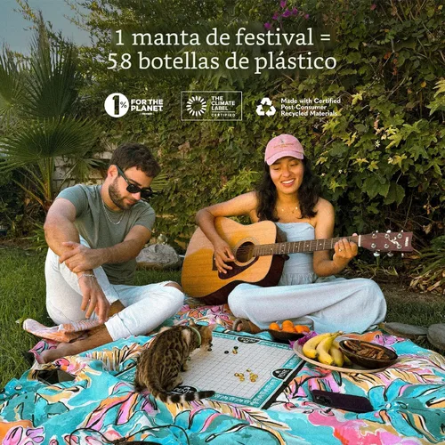 Miniatura 6 de Manta Nomadix Festival - Perfecta para picnics, camping y asientos de césped - Parte superior de felpa y base resistente al agua - Hecha