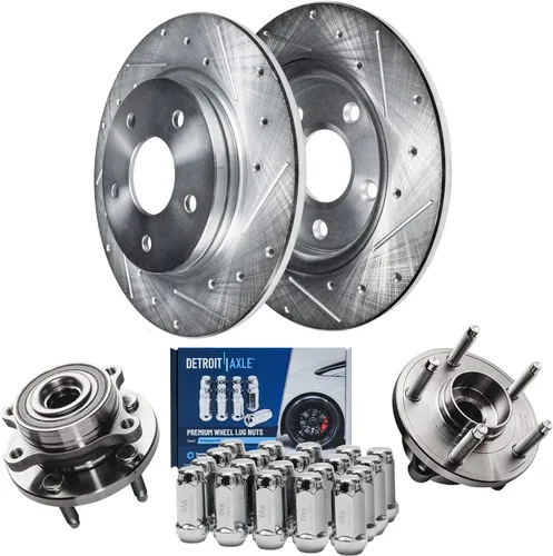Miniatura 27 de Detroit Axle - Kit de frenos para Acura TSX 2009-2010 Honda Accord 2008-2011 Rotores de freno perforados y ranurados Pastillas de freno de cerámica