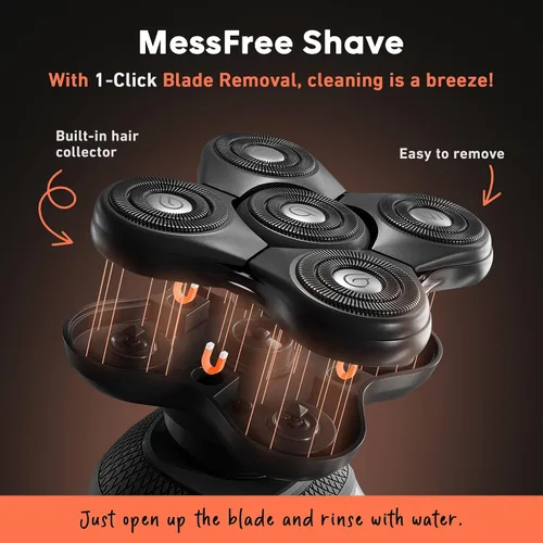 Miniatura 7 de GROOMIE Paquete sin pelo, no importa, afeitadoras eléctricas 5D BaldiePro para hombres calvos, aceite natural para preafeitado para promover