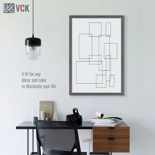 Miniatura 48 de VCK Marcos para póster de madera maciza de 22.375 x 34 pulgadas, marco de fotos A1 negro con montaje en pared, paquete de 3