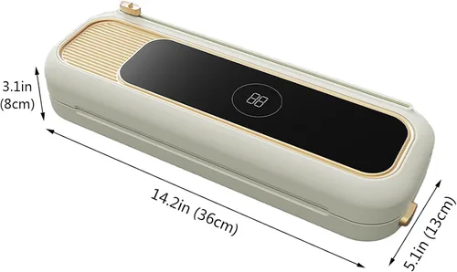 Miniatura 7 de Máquina selladora al vacío para almacenamiento de alimentos, potente sello de 65 kPa con cortador, conservador de alimentos compacto para seco