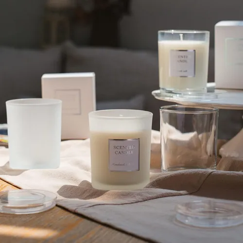 Miniatura 4 de CandMak Tarros para velas, paquete de 15 recipientes de vidrio vacíos de 9 onzas, tarros a granel con tapas transparentes para hacer velas