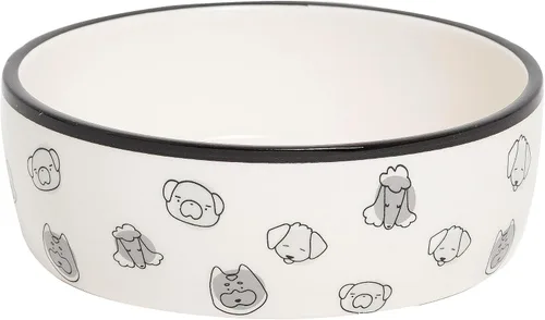 Miniatura 16 de Pearhead Ceramic Bone Appétit - Cuenco para perros, capacidad para 2 tazas, plato de gres para alimentos y agua, comedero para mascotas gris y Tazón