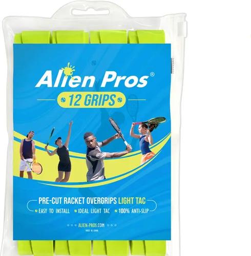 Miniatura 8 de Alien Pros - Cinta de agarre para raqueta de tenis (6 agarres), agarre de tenis precortado y con sensación ligera táctil, cinta de agarre