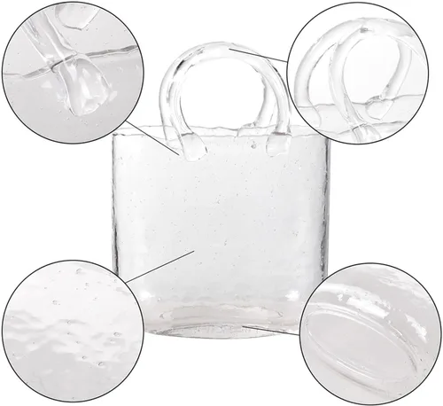 Miniatura 3 de Florero de cristal para flores, florero único, florero de cristal para flores, decoración moderna de granja, estilo 1, gris