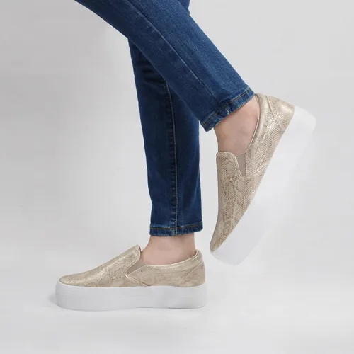 Miniatura 6 de JABASIC Mocasines de plataforma sin cordones para mujer, mocasines cómodos y casuales