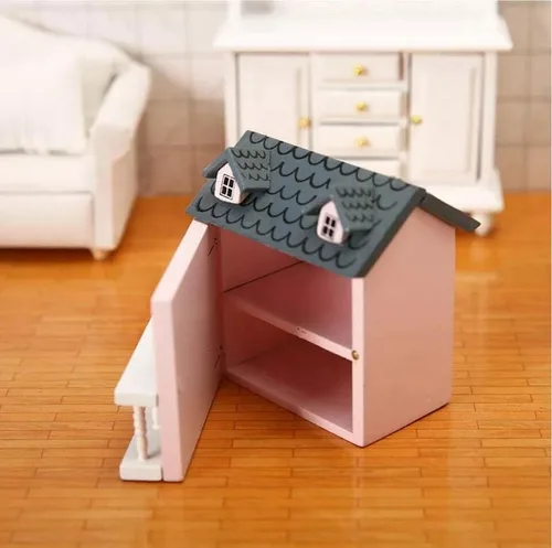 Miniatura 8 de Cutemini Cabaña en miniatura para casa de muñecas, accesorios para decoración de escritorio de 3 piezas